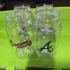 Whirley Lot of 4 MLB Atlanta Braves Plastic Souvenir Beverage Cups Made in USA